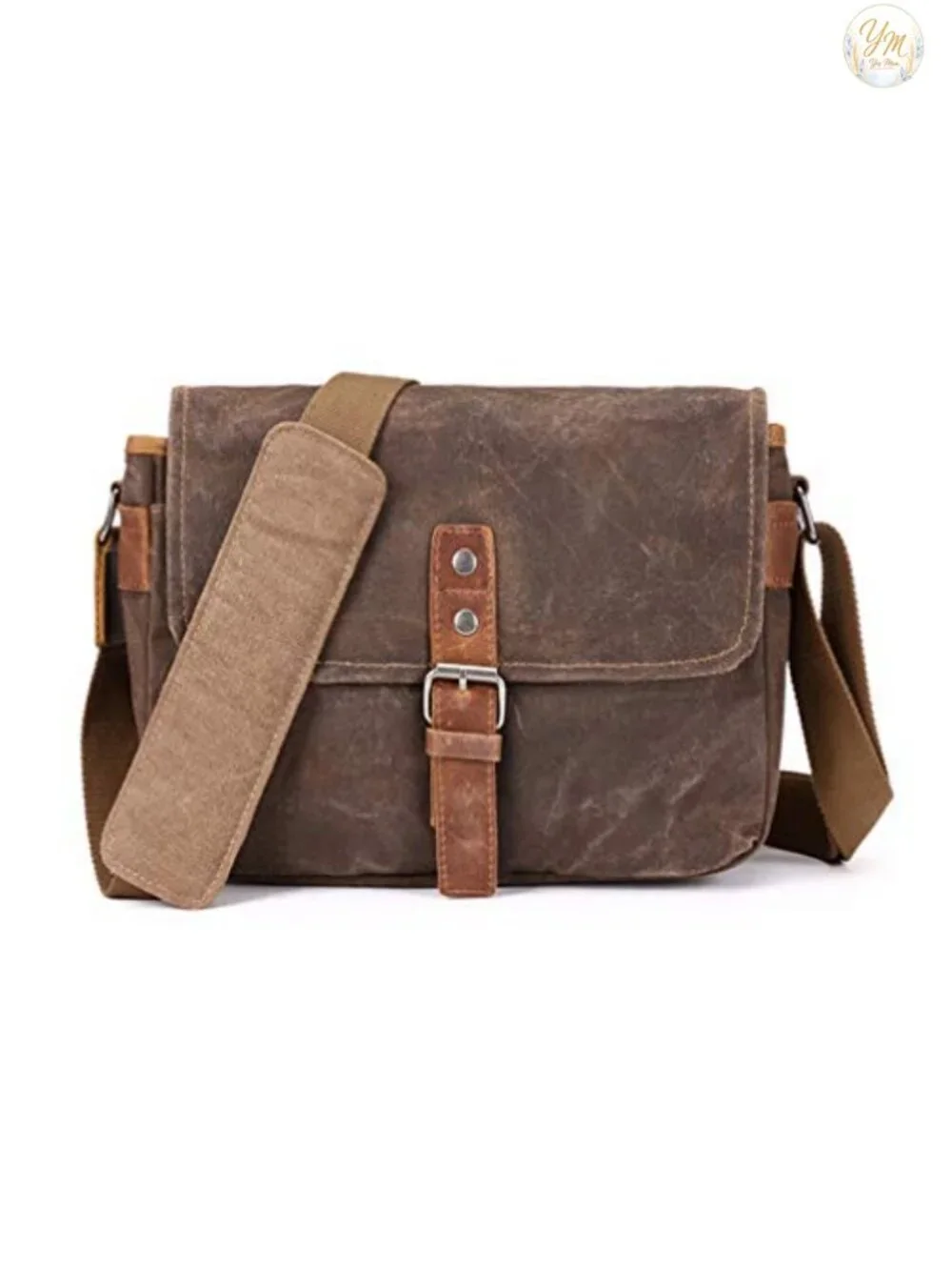 Wax Canvas DSLR Camera Messenger Bag with Interior Padding